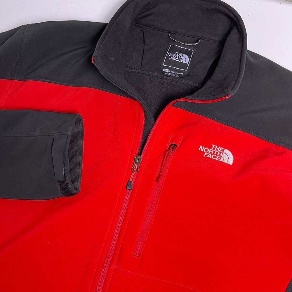 North Face TNF Men's XL Red Black Apex Bionic Softshell Jacket Zip Up